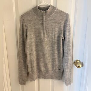 Nike Golf Tour Performance Merino Wool Half Zip Sweater Grey Size M Pullover